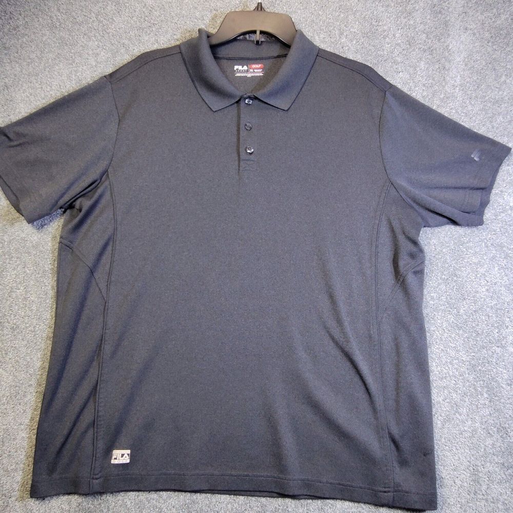 Fila Sport Golf  Men's‎ Size XL Black Polo Shirt Top  Athletic Fit